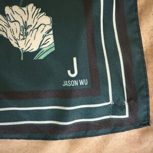 Jason Wu Teal and Cream Floral Scarf